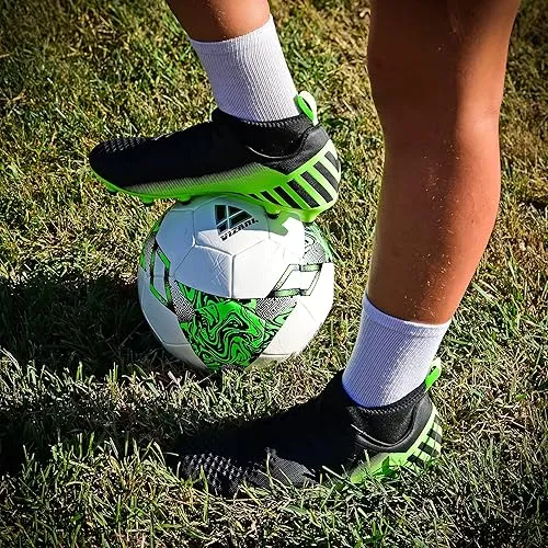 Santos Junior FG Mid Cut Soccer Shoes - Black/Green