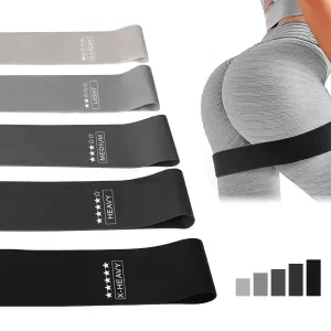 Set of 5 Resistance Bands - Mini Bands for Pilates and Fitness Workouts