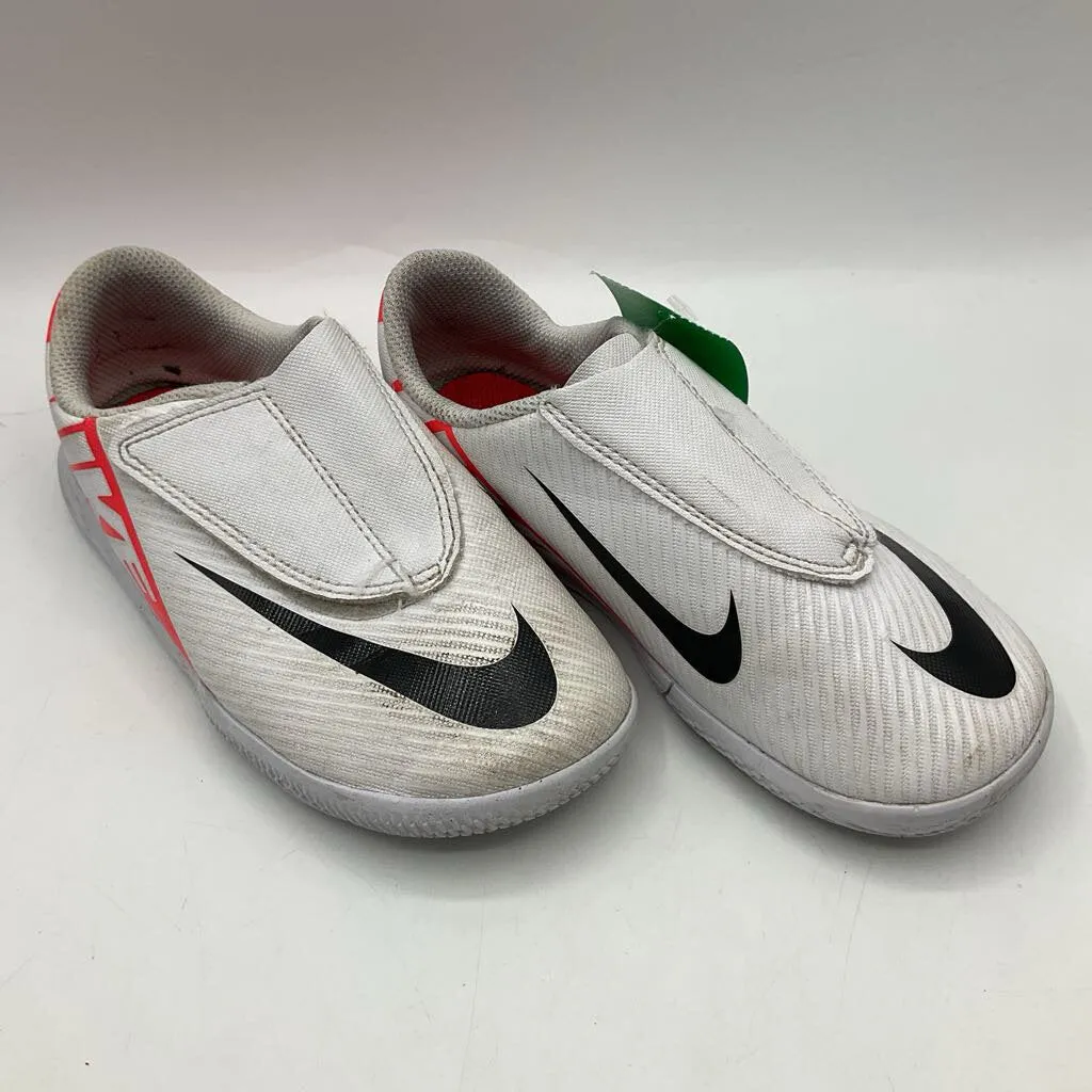 Size 12: Nike Black/White/Orange Velcro Strap Indoor Soccer Cleats