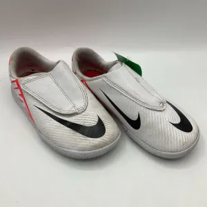 Size 12: Nike Black/White/Orange Velcro Strap Indoor Soccer Cleats