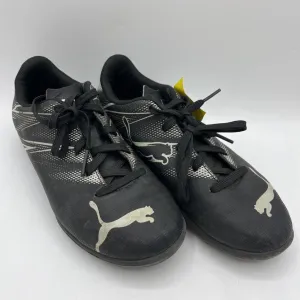 Size 2Y: Puma Black & White Lace-up Tuff/Indoor Soccer Cleats