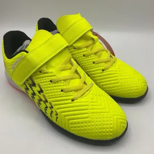 Size 3Y: Deja Tu Huella Neon Yellow Velcro Strap Indoor Soccer Cleats-NEW