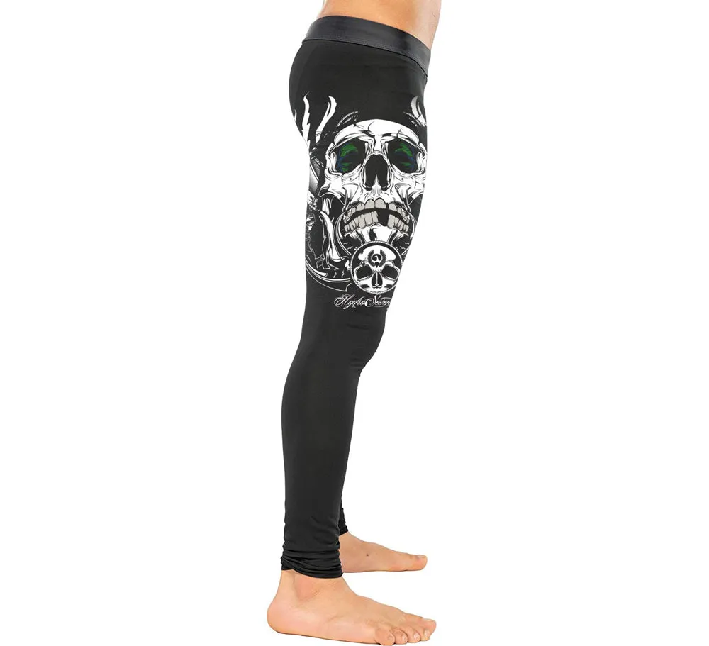 Skull Men's Training Pants Spats Base Layer for No-Gi Fitness Crossfit Workout Gym