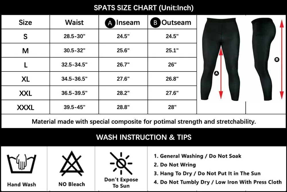 Skull Men's Training Pants Spats Base Layer for No-Gi Fitness Crossfit Workout Gym