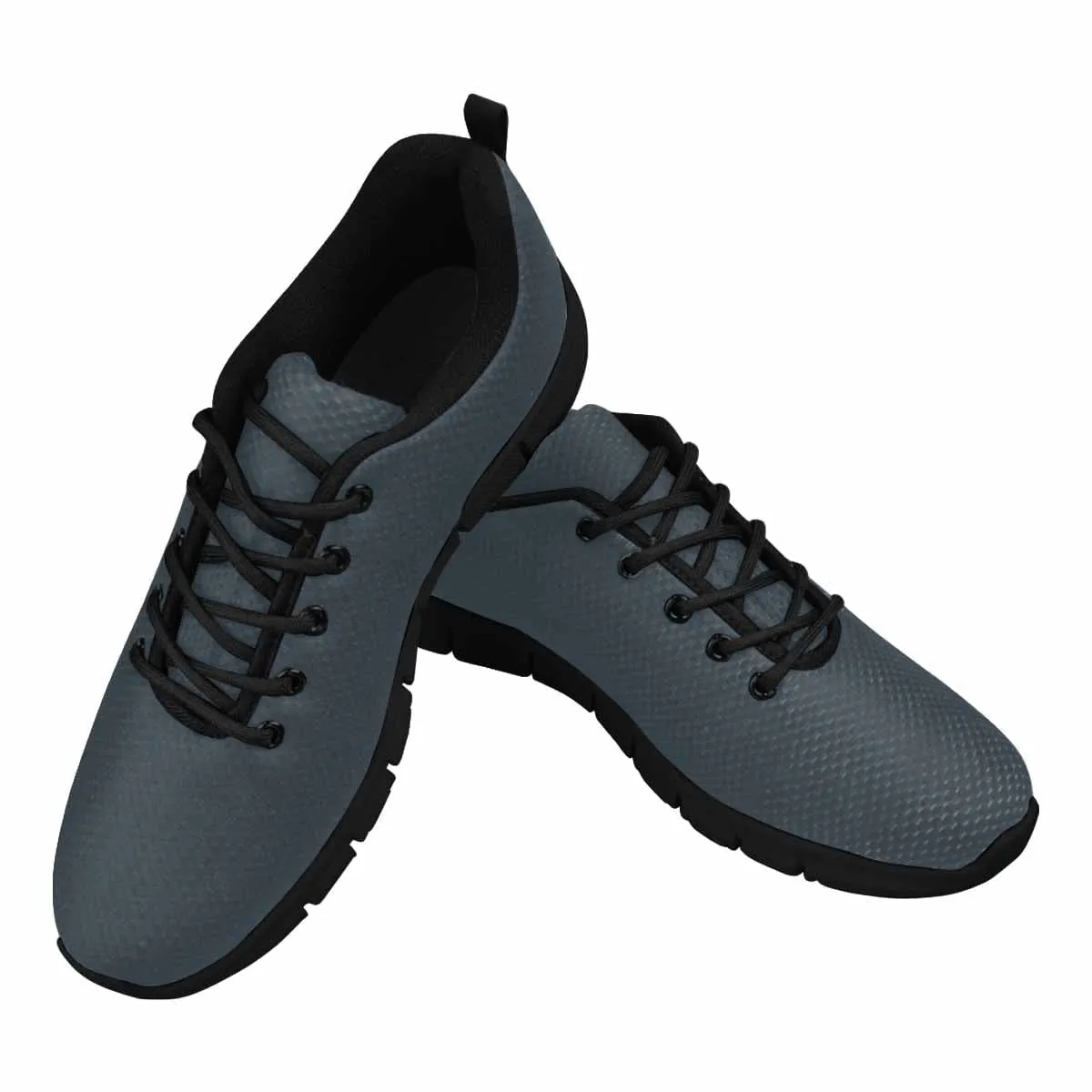 Sneakers for Men - Charcoal Black - Canvas Mesh Athletic Running Shoes by inQue.Style