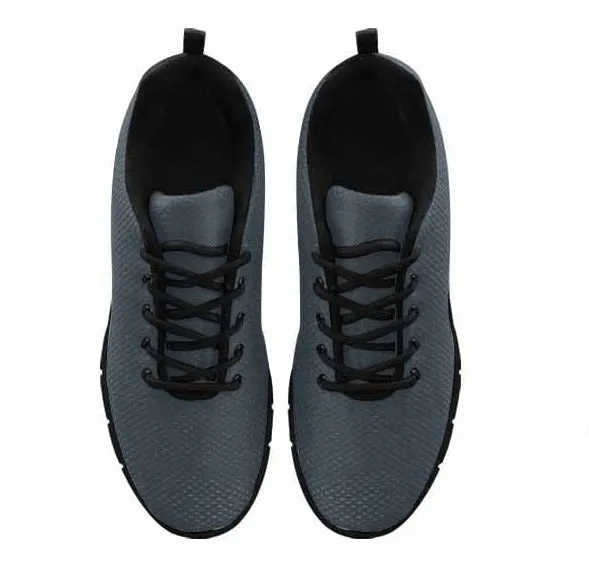 Sneakers for Men - Charcoal Black - Canvas Mesh Athletic Running Shoes by inQue.Style