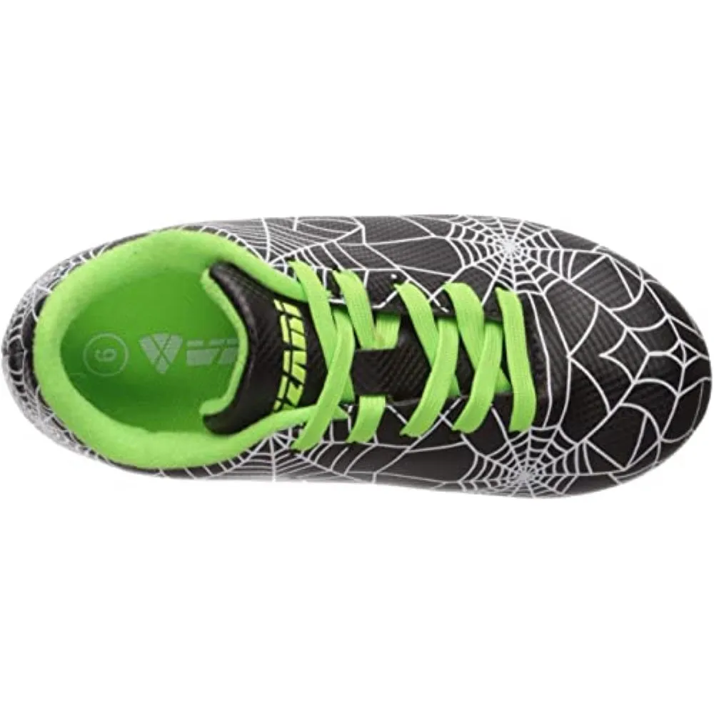Spiderweb Firm Ground Soccer Cleats - Black/White/Green