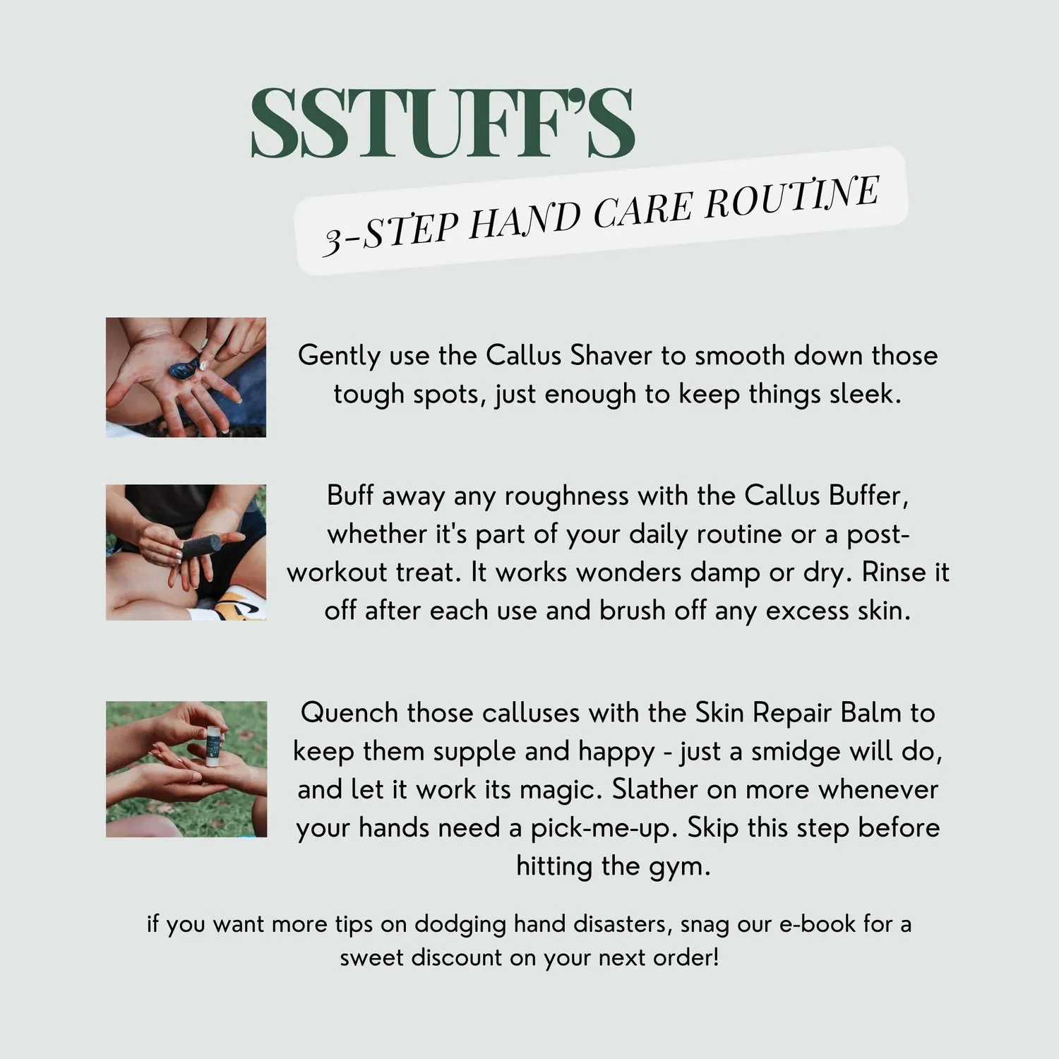 SStuff - Callus Hand Care Kit with Sstuff Pouch