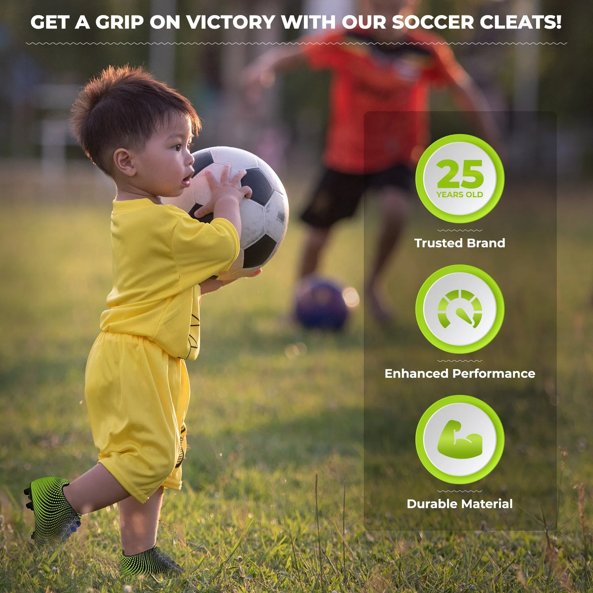 Stealth Firm Ground Soccer Shoes -Black/Green