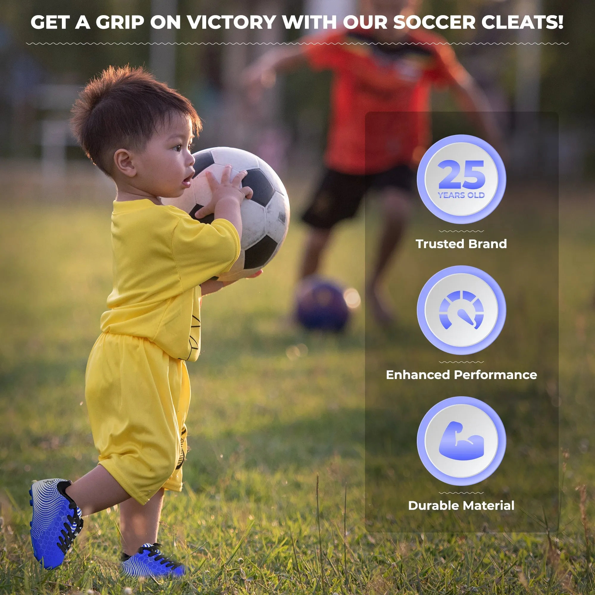 Stealth Firm Ground Soccer Shoes -Blue/White