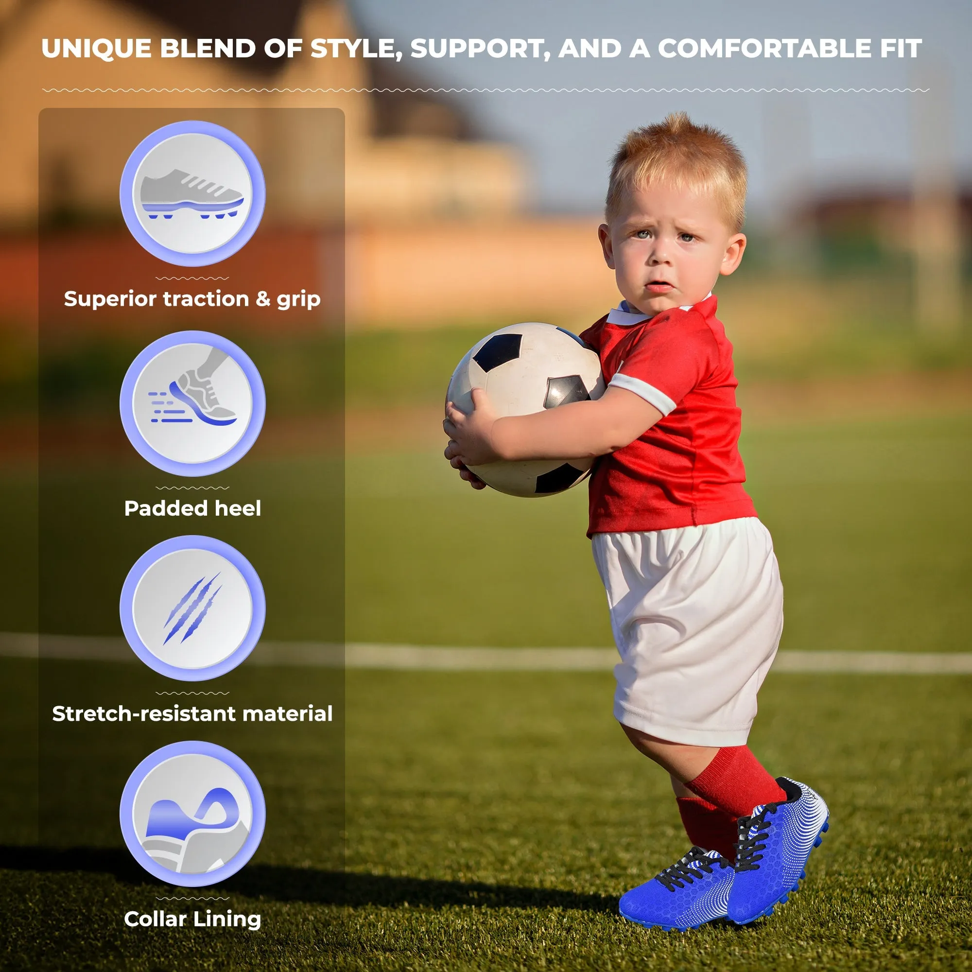 Stealth Firm Ground Soccer Shoes -Blue/White