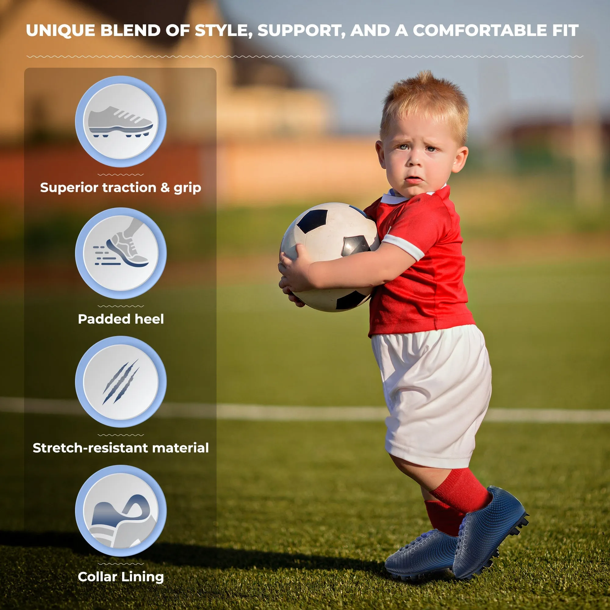 Stealth Firm Ground Soccer Shoes -Navy