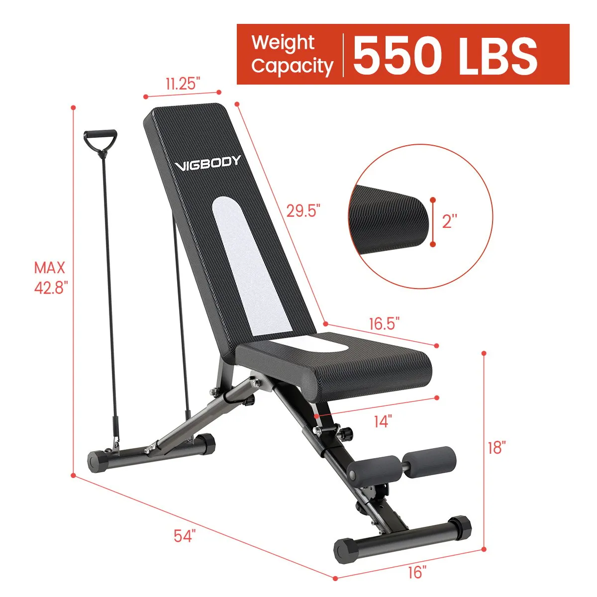 Strength Training Foldable Weight Bench for Full Body Workout