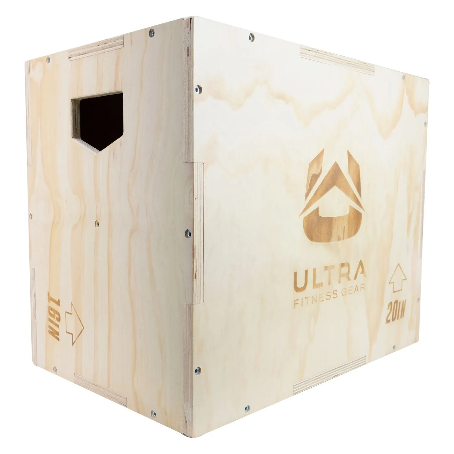 Ultra Fitness Gear 3 in 1 Wood Plyo Box for Jump, Crossfit, Plyometrics. Sizes: 30/24/20, 24/20/16, 20/18/16, or 16/14/12
