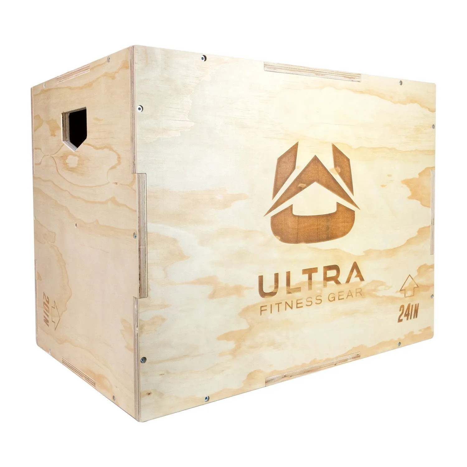 Ultra Fitness Gear 3 in 1 Wood Plyo Box for Jump, Crossfit, Plyometrics. Sizes: 30/24/20, 24/20/16, 20/18/16, or 16/14/12