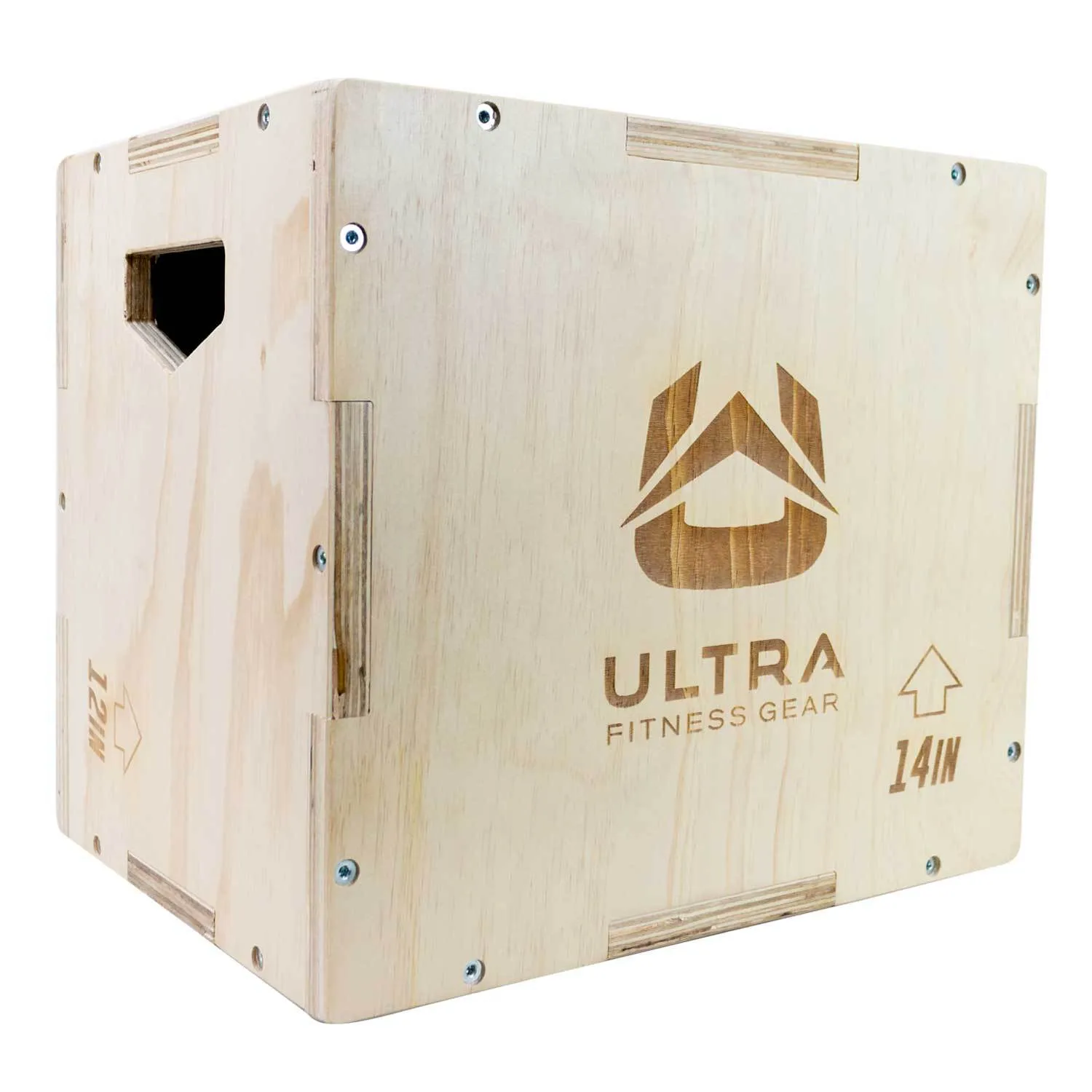 Ultra Fitness Gear 3 in 1 Wood Plyo Box for Jump, Crossfit, Plyometrics. Sizes: 30/24/20, 24/20/16, 20/18/16, or 16/14/12