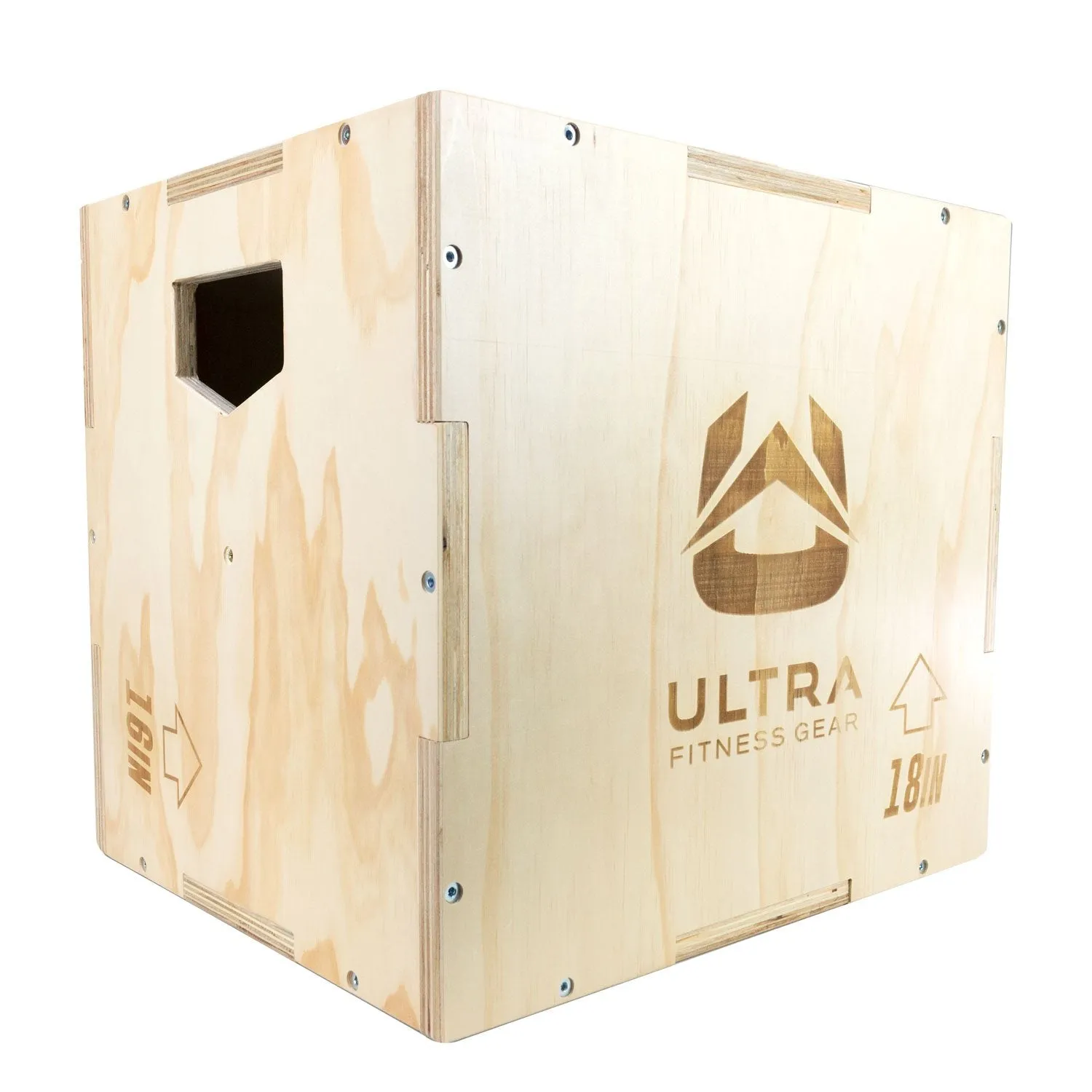 Ultra Fitness Gear 3 in 1 Wood Plyo Box for Jump, Crossfit, Plyometrics. Sizes: 30/24/20, 24/20/16, 20/18/16, or 16/14/12