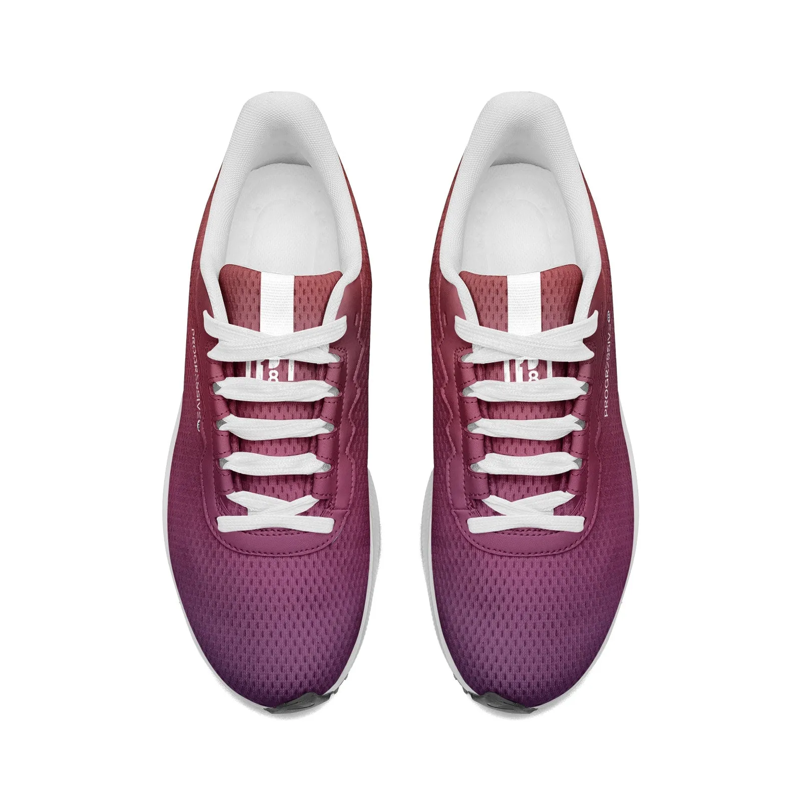 Ultra-Lightweight Gradient Running Shoes – Burgundy to Sunset Orange