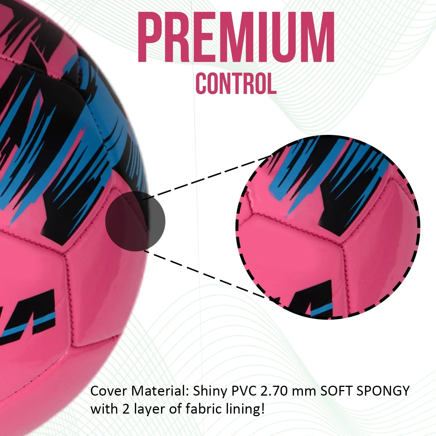 Verona Soccer Ball - Pink/Black/Sky