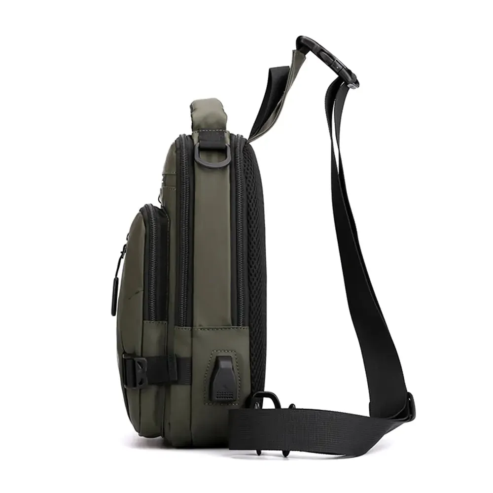 Waterproof Chest Bag with USB Charging Port