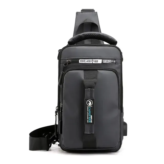 Waterproof Chest Bag with USB Charging Port
