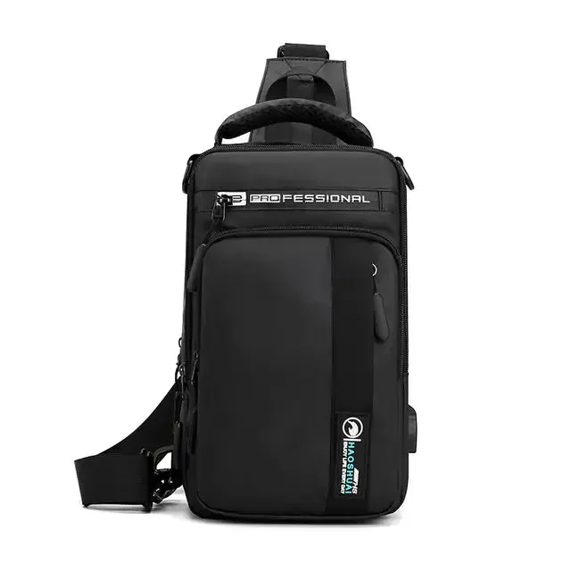 Waterproof Chest Bag with USB Charging Port