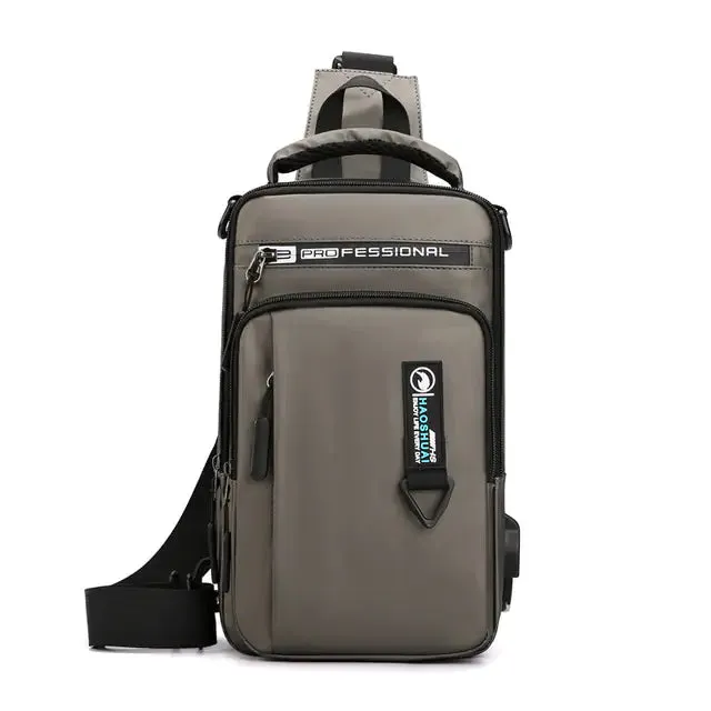 Waterproof Chest Bag with USB Charging Port