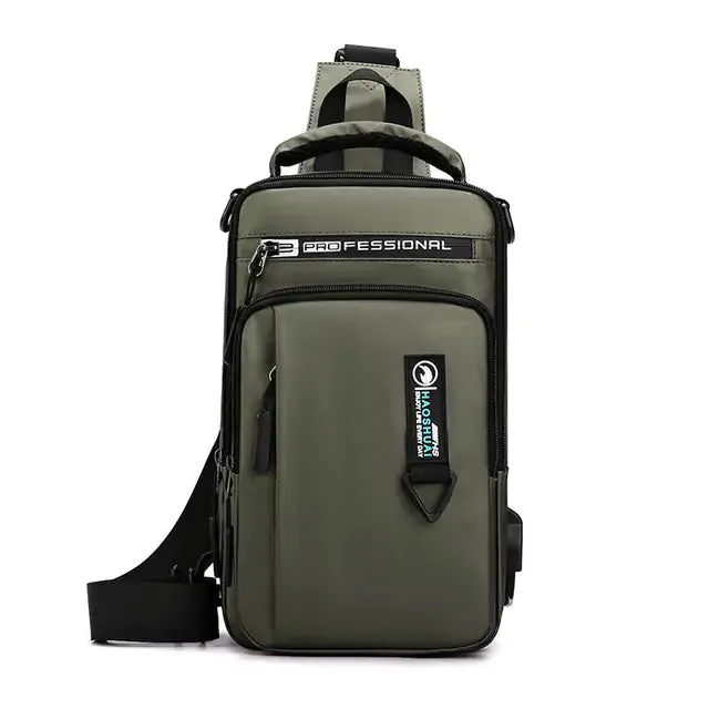 Waterproof Chest Bag with USB Charging Port