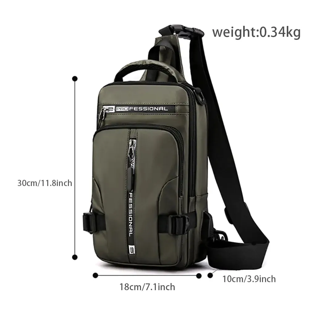 Waterproof Chest Bag with USB Charging Port