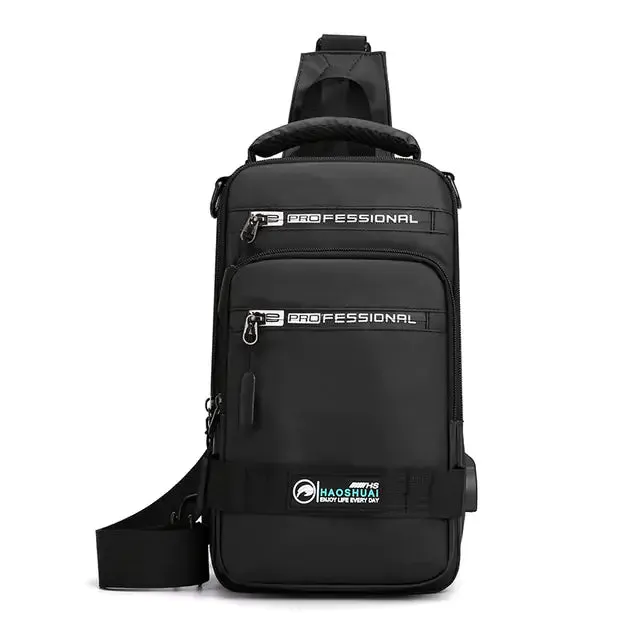 Waterproof Chest Bag with USB Charging Port