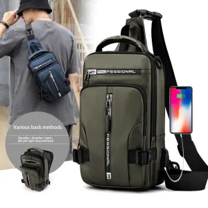 Waterproof Chest Bag with USB Charging Port