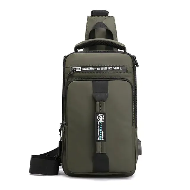 Waterproof Chest Bag with USB Charging Port