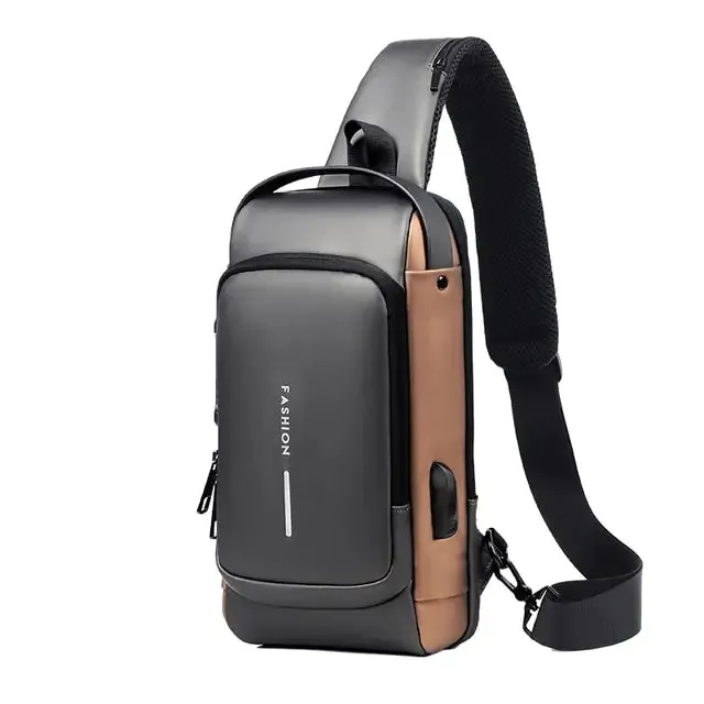 Waterproof Crossbody Bag with USB Charging Port & Built-In Anti-theft