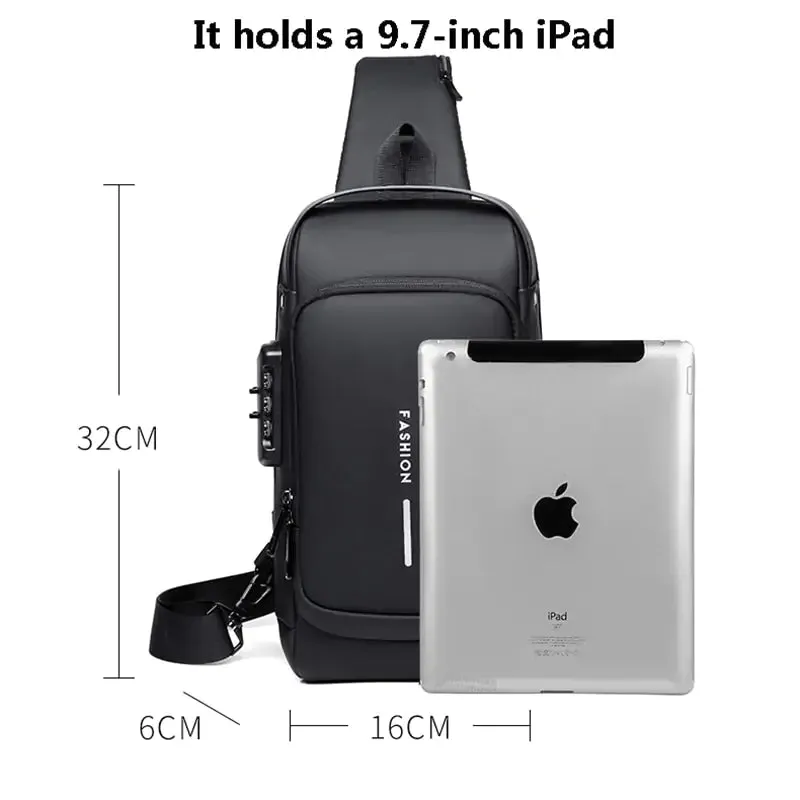 Waterproof Crossbody Bag with USB Charging Port & Built-In Anti-theft