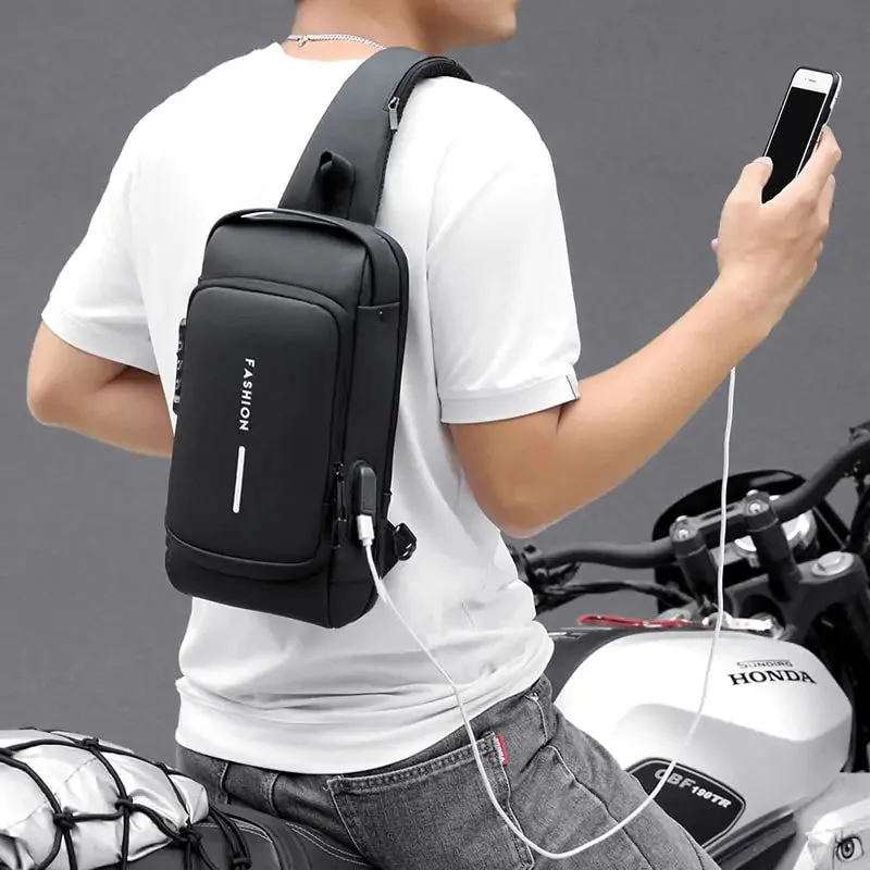 Waterproof Crossbody Bag with USB Charging Port & Built-In Anti-theft