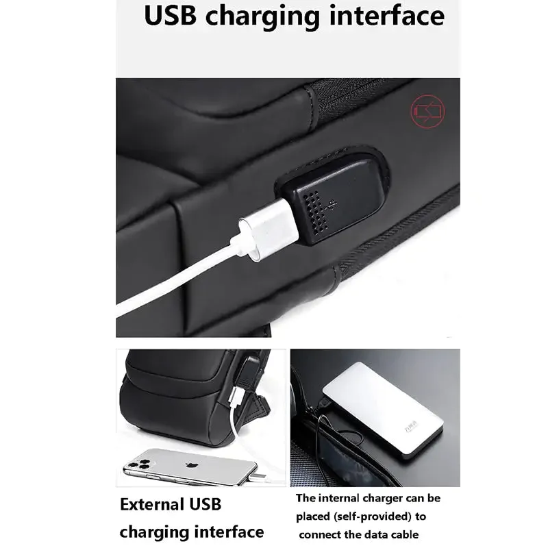 Waterproof Crossbody Bag with USB Charging Port & Built-In Anti-theft