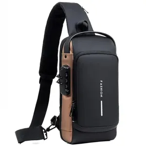 Waterproof Crossbody Bag with USB Charging Port & Built-In Anti-theft