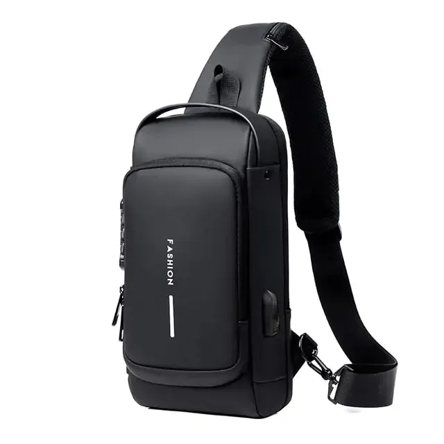 Waterproof Crossbody Bag with USB Charging Port & Built-In Anti-theft