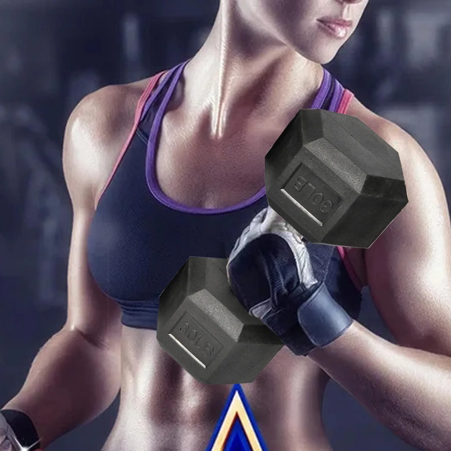 Weights Dumbbells Set for Home Gym w/ Non-Slip Metal Hand