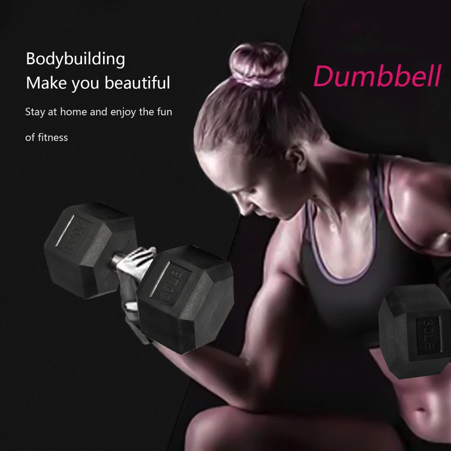 Weights Dumbbells Set for Home Gym w/ Non-Slip Metal Hand