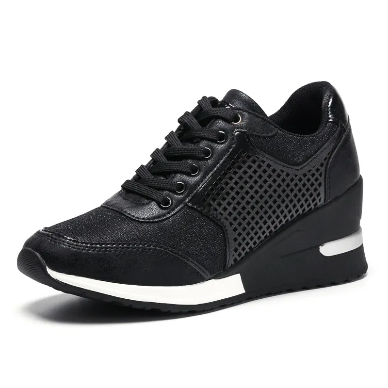Women Height Increasing Sneakers Platform Wedges Shoes