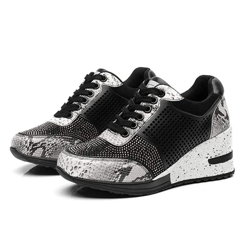 Women Walking Running Shoes Height Increasing Comfortable