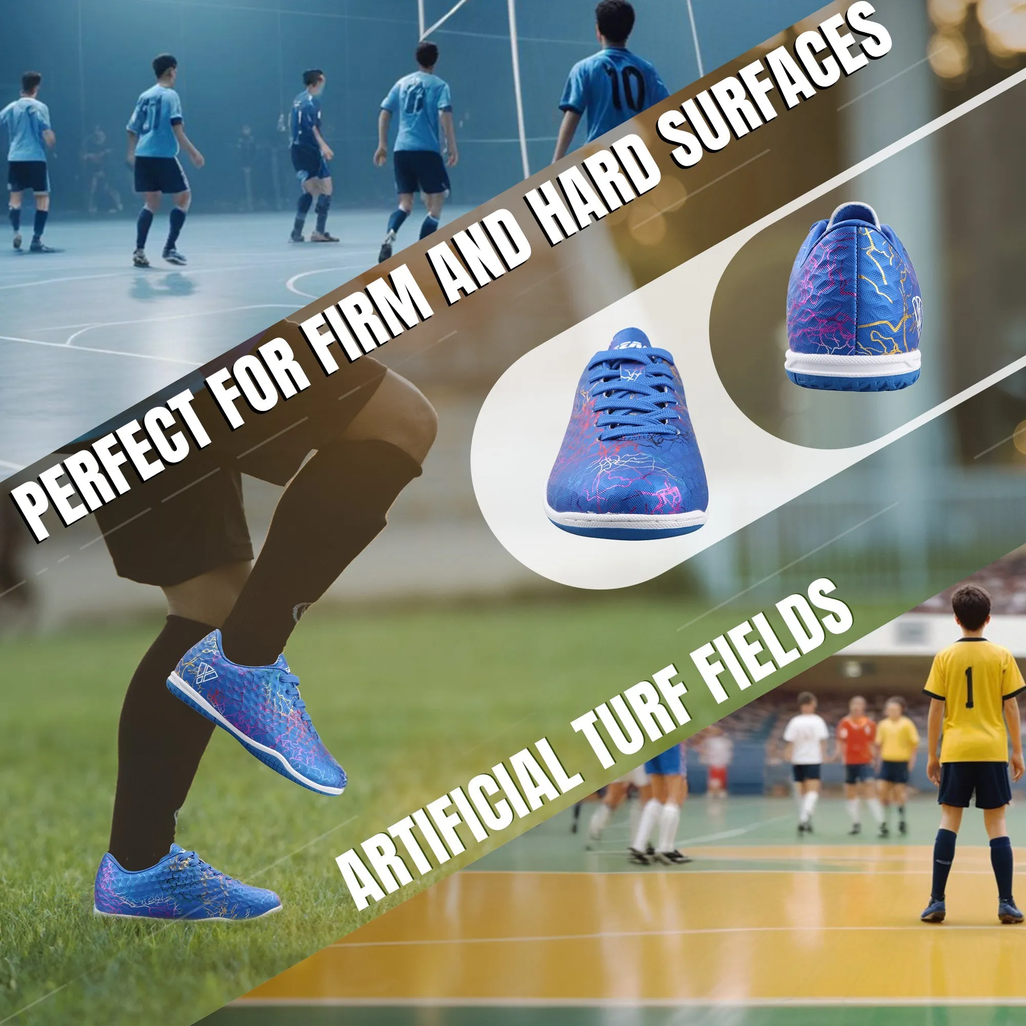 Zodiac Junior Indoor Soccer Shoes-Blue