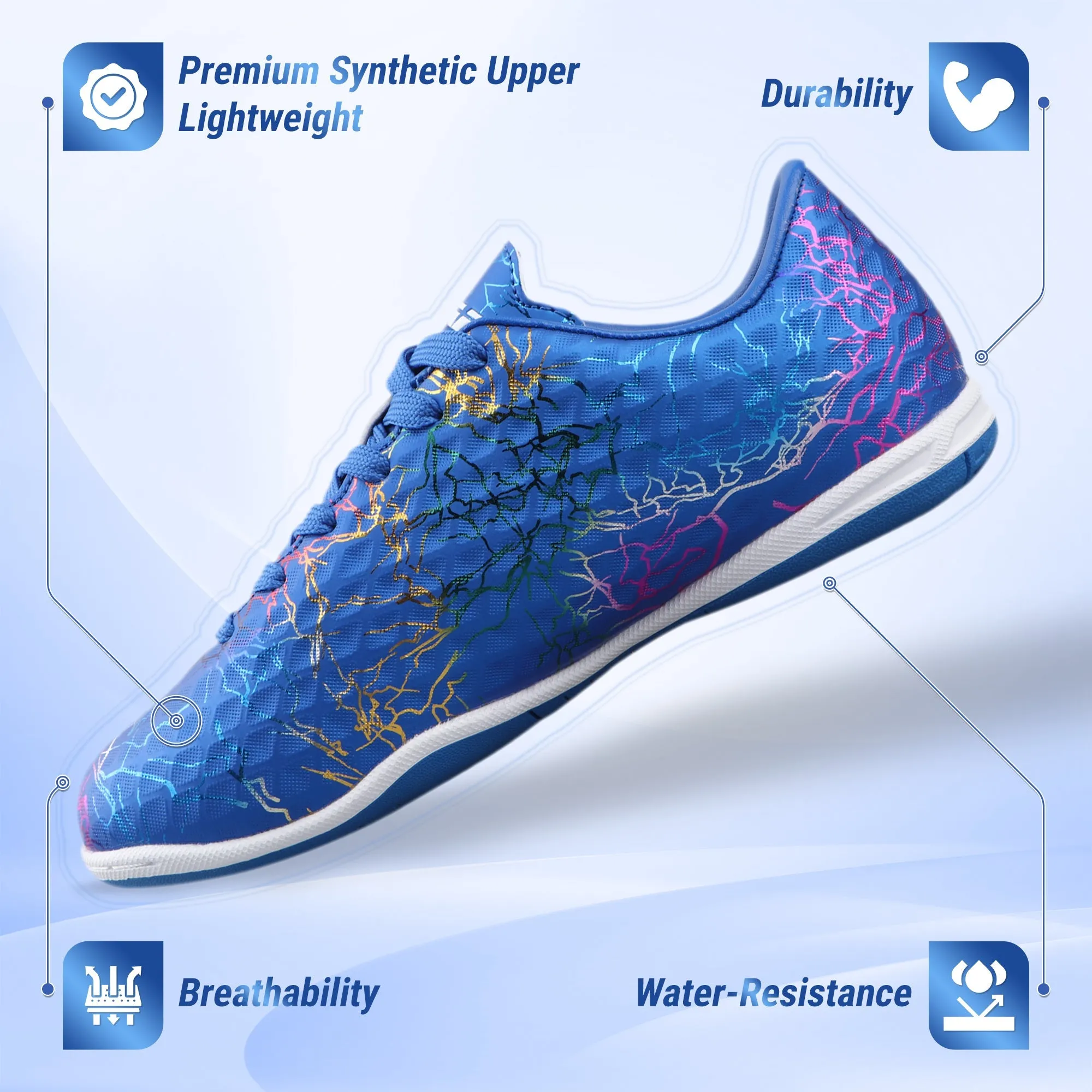 Zodiac Junior Indoor Soccer Shoes-Blue