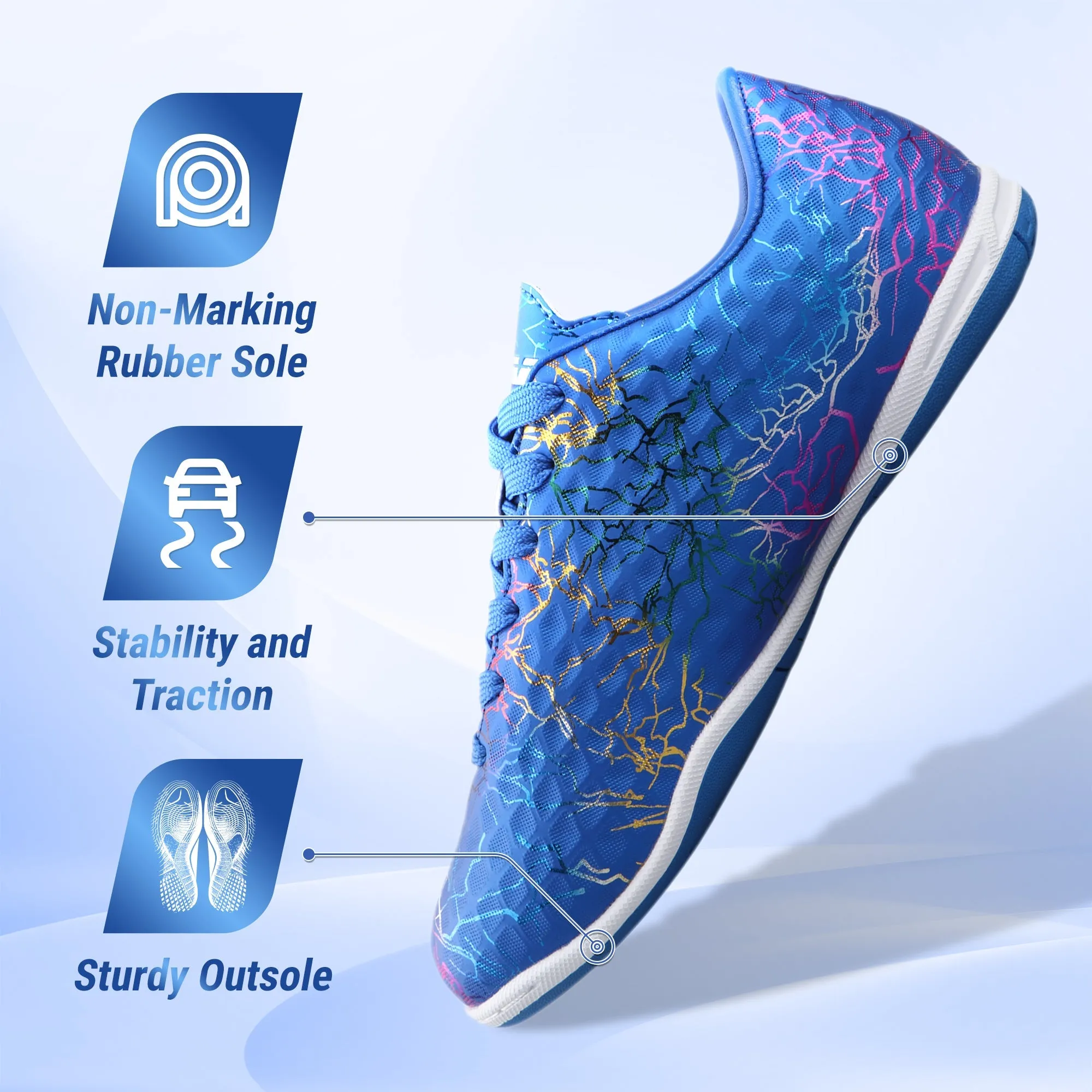 Zodiac Junior Indoor Soccer Shoes-Blue